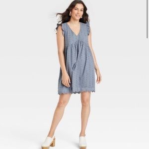 Knox Rose Blue Eyelet A Line Dress Size XXL